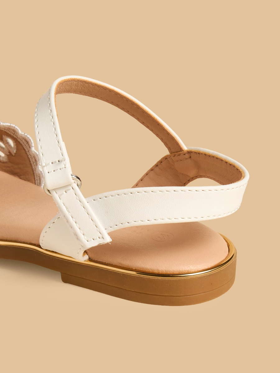 Cutout Design Sandals with Hook and Loop Closure