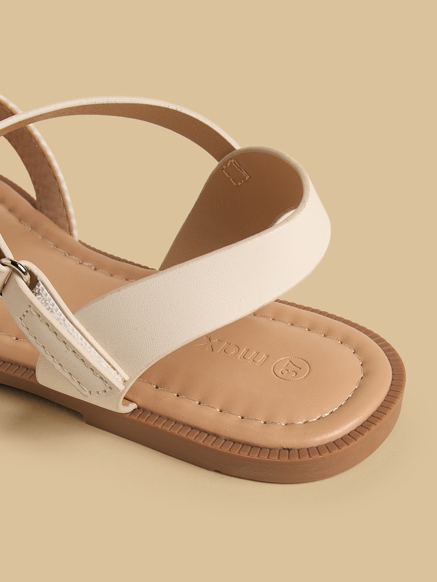 Weave Textured Sandals with Hook and Loop Closure