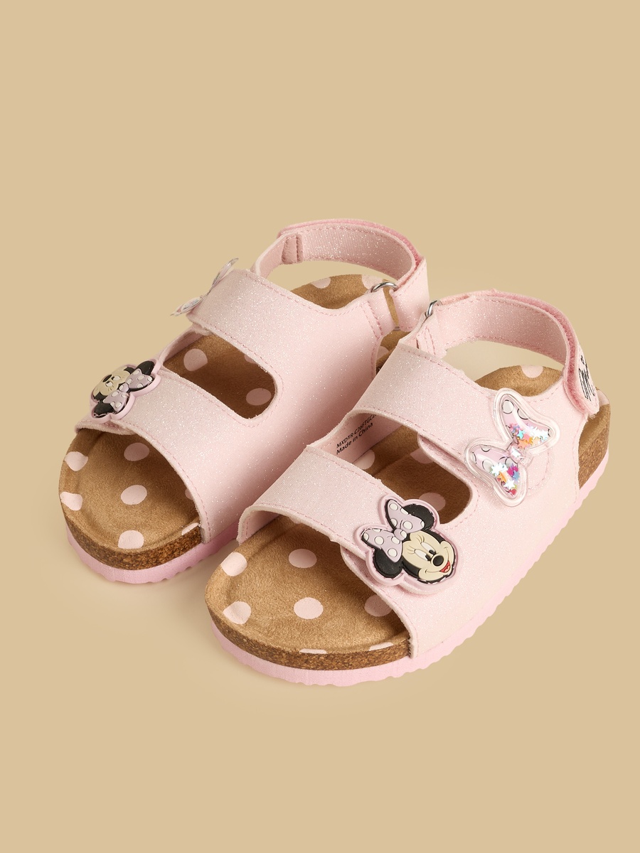 Minnie Mouse Applique Sandals with Hook and Loop Closure
