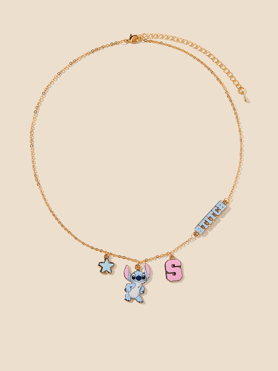 Pack of 2 - Stitch Pendant Necklace with Stud Earrings