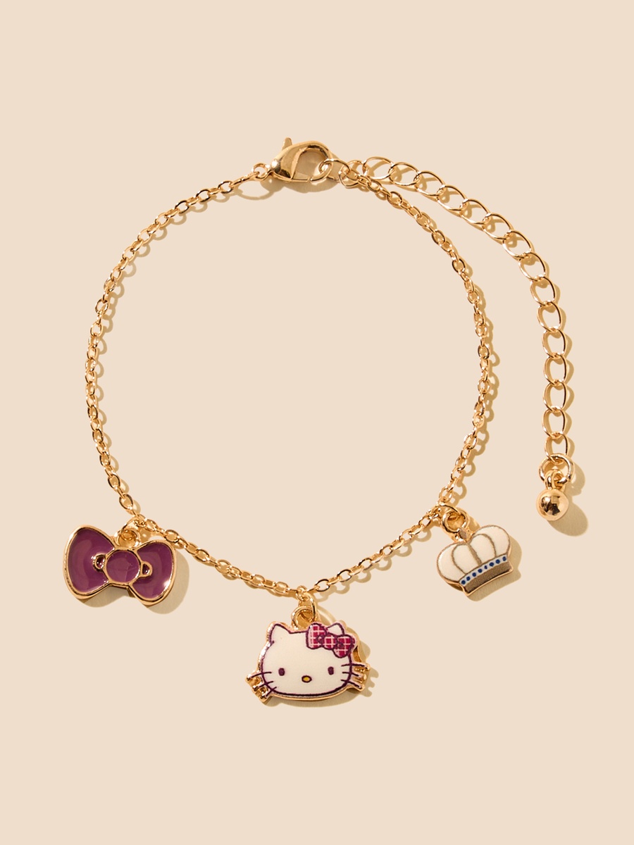 Hello Kitty Pendant Necklace with Bracelet and Earrings