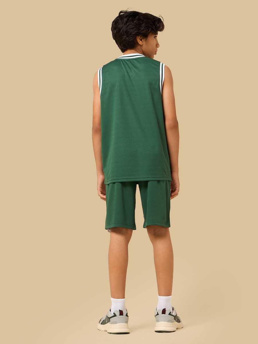 Varsity Print Cotton Tank Top and Shorts Set