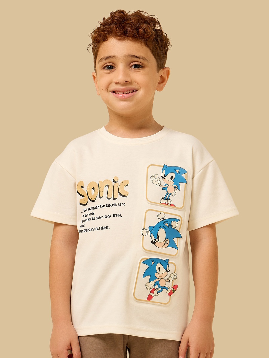 Sonic the Hedgehog Print T-Shirt and Shorts Set