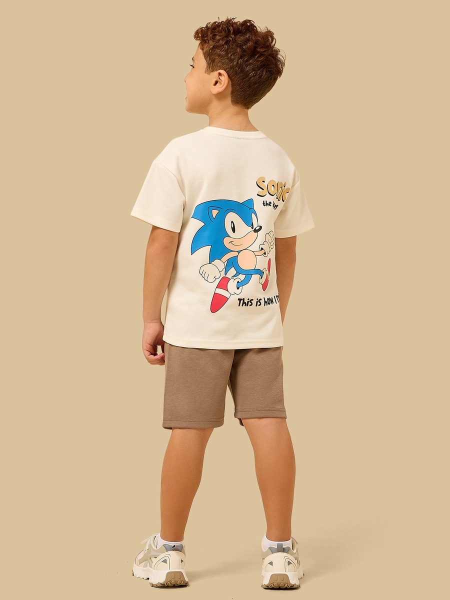 Sonic the Hedgehog Print T-Shirt and Shorts Set