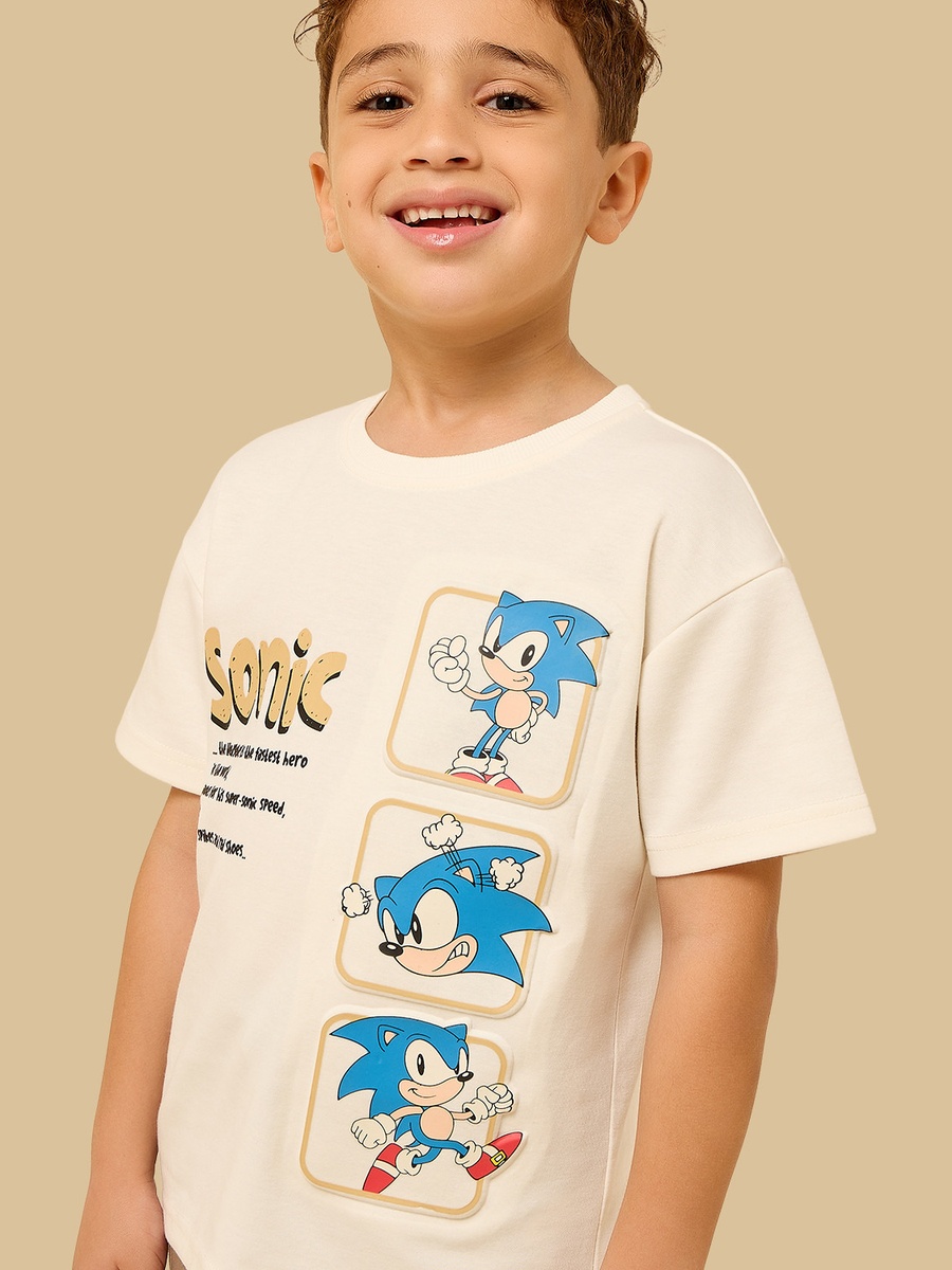 Sonic the Hedgehog Print T-Shirt and Shorts Set