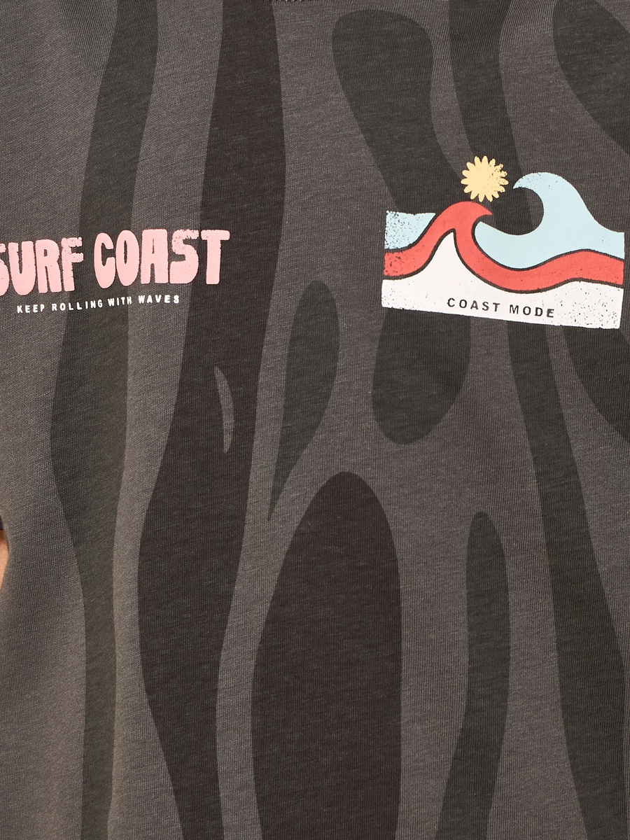 Surf Print Cotton T-Shirt and Shorts Set