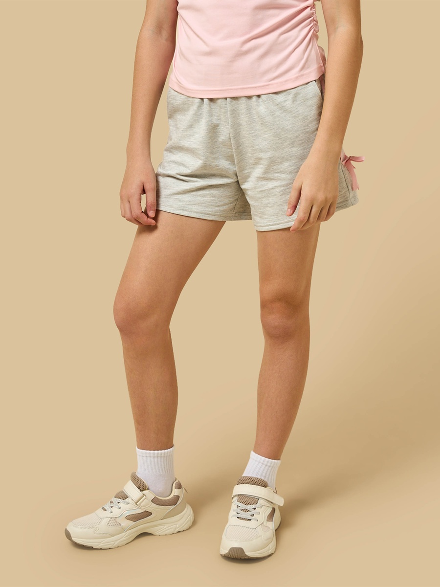 Side Ruching Cotton T-Shirt and Shorts Set