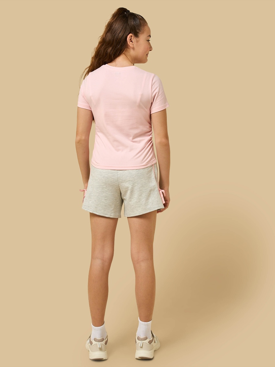 Side Ruching Cotton T-Shirt and Shorts Set