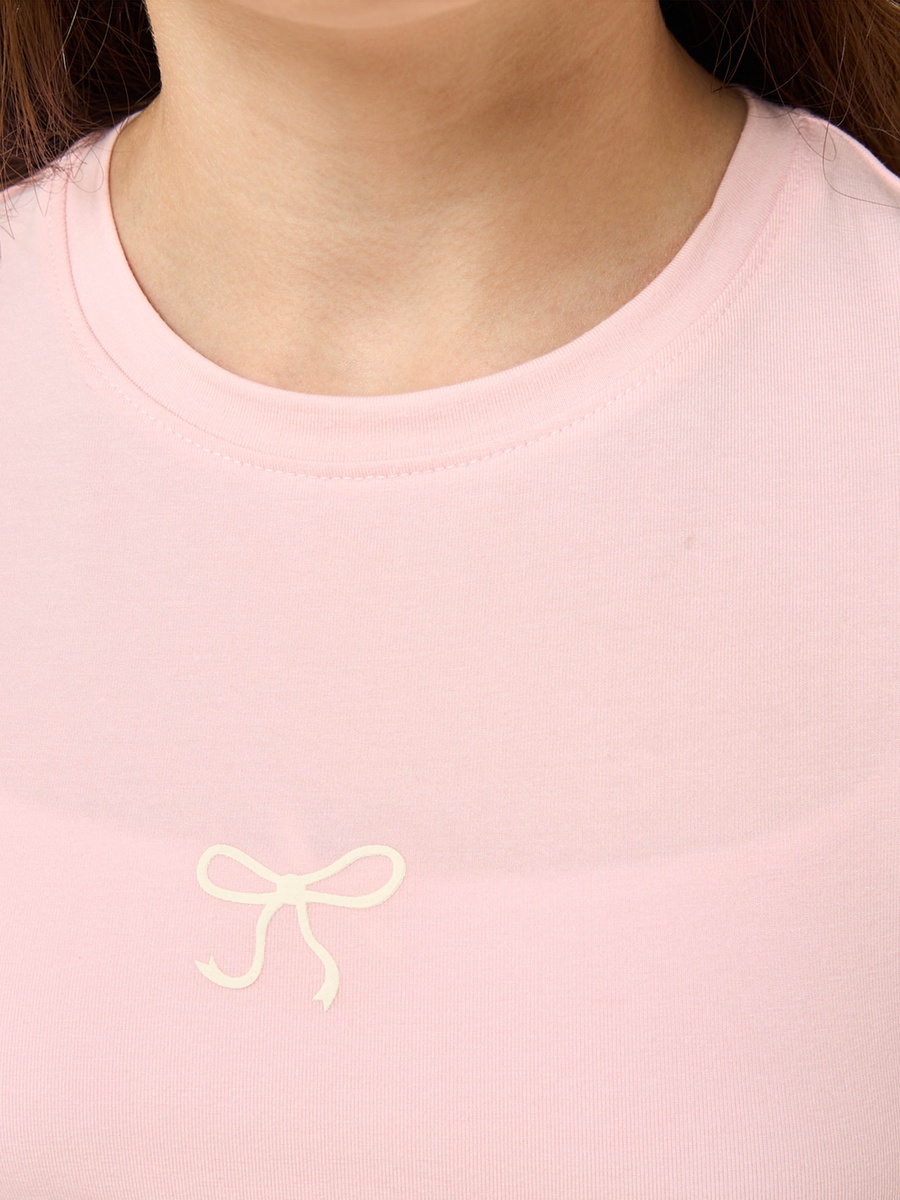 Side Ruching Cotton T-Shirt and Shorts Set
