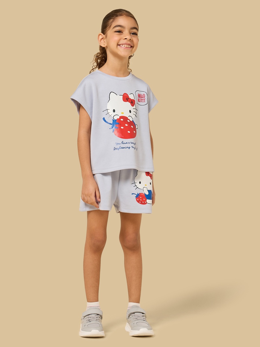 Hello Kitty Print Scuba T-Shirt and Shorts Set