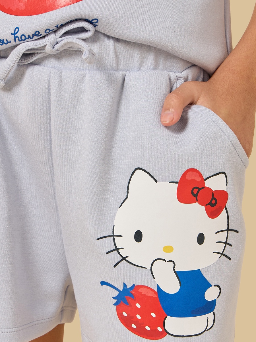 Hello Kitty Print Scuba T-Shirt and Shorts Set