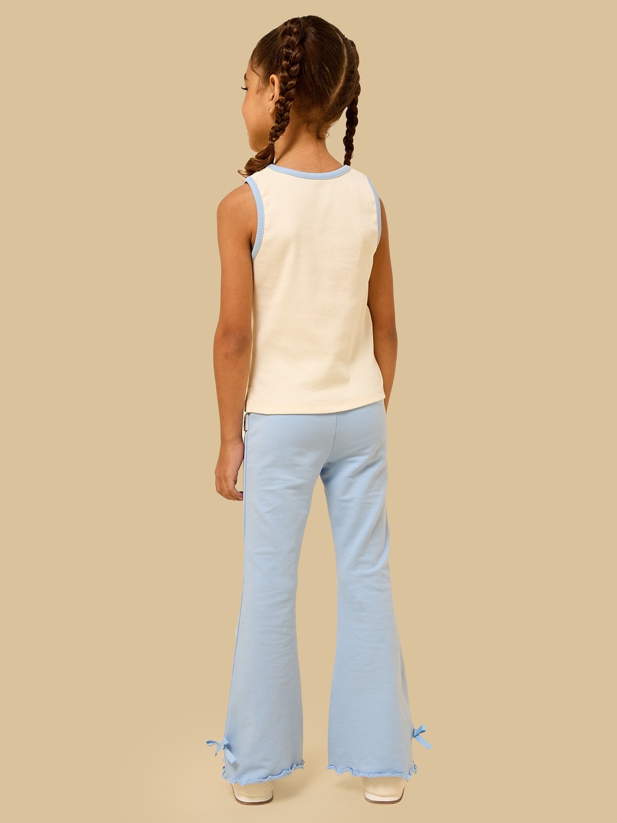 Stitch Print Tank Top and Flared Pants Set