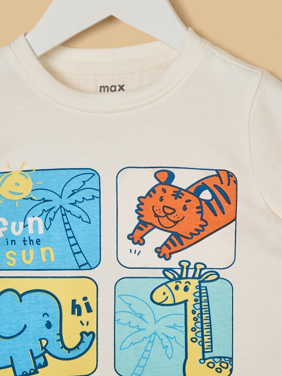 Safari Print Cotton T-Shirt and Shorts Set