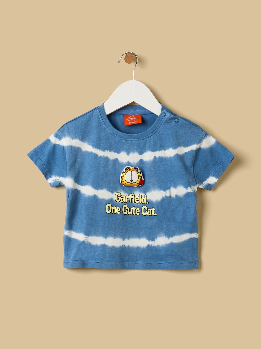 Garfield Print Cotton T-Shirt and Shorts Set