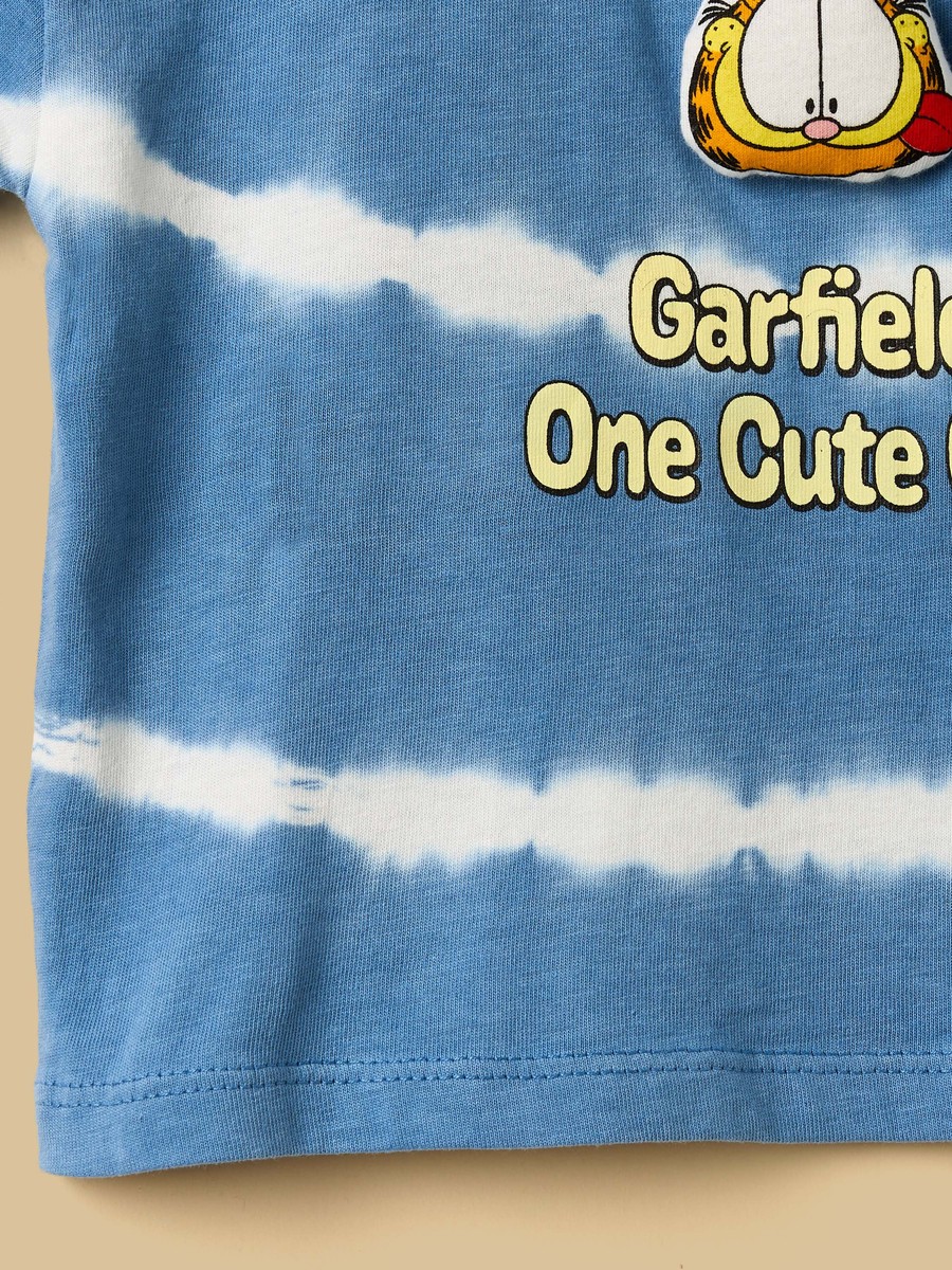 Garfield Print Cotton T-Shirt and Shorts Set