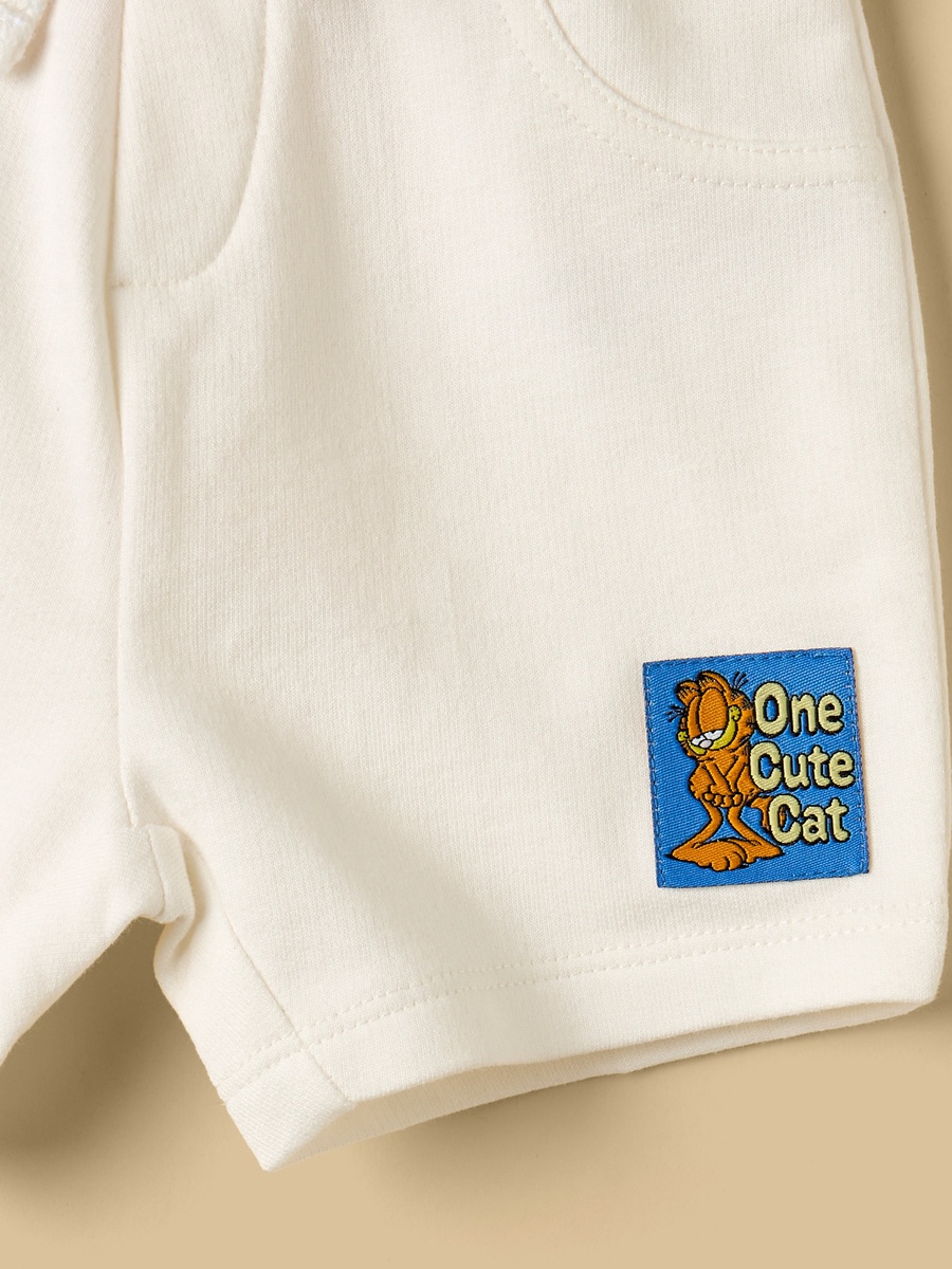 Garfield Print Cotton T-Shirt and Shorts Set