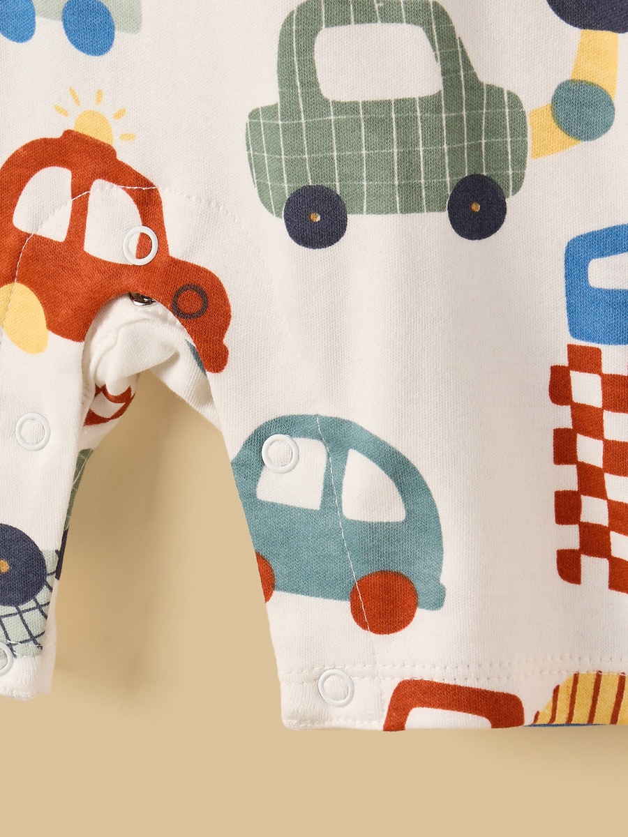 Pack of 2 - Vehicle Print Cotton Romper
