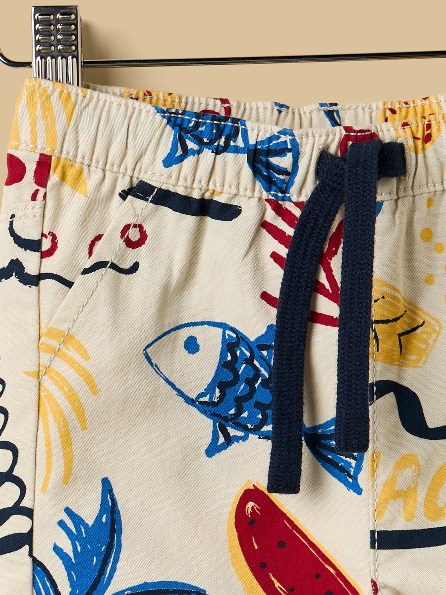 Printed Cotton T-Shirt with Shorts and Cap