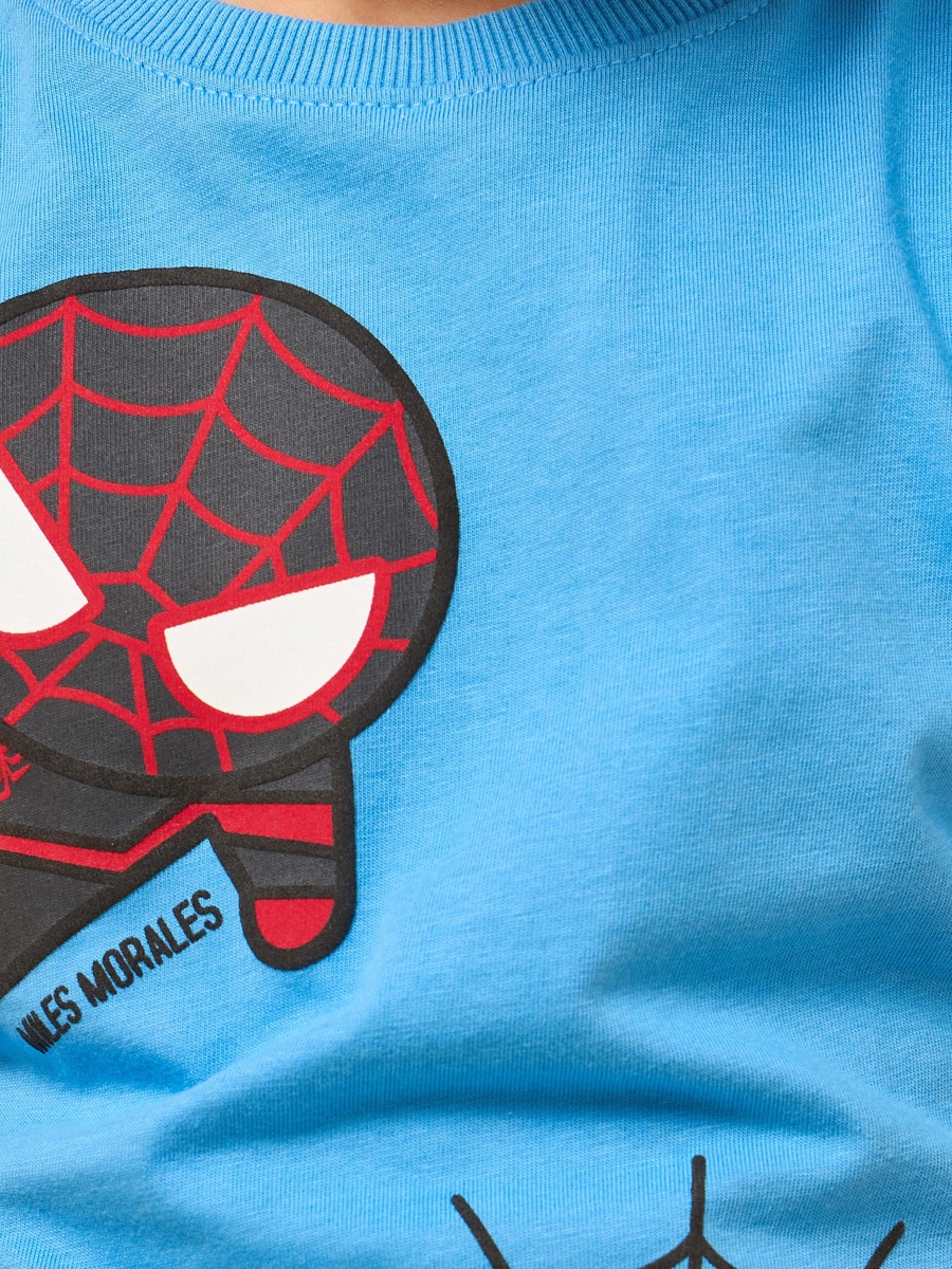 Spider-Man Print Cotton T-Shirt and Shorts Set
