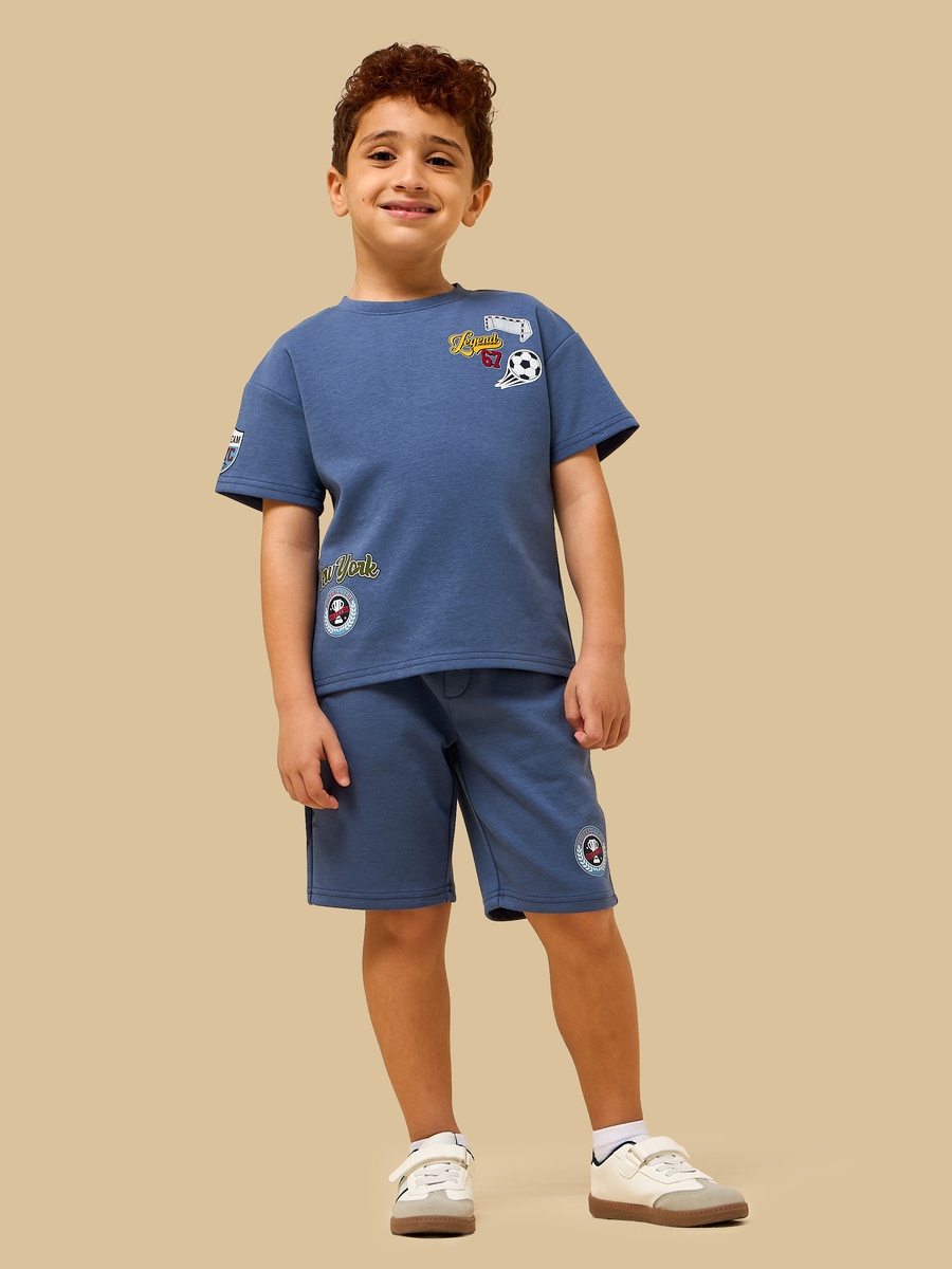 Soccer Print Cotton T-Shirt and Shorts Set