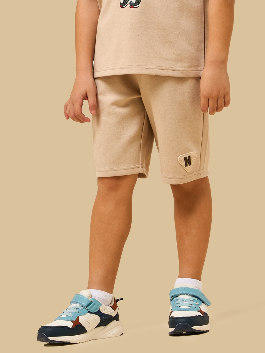 Bear Print Cotton T-Shirt and Shorts Set
