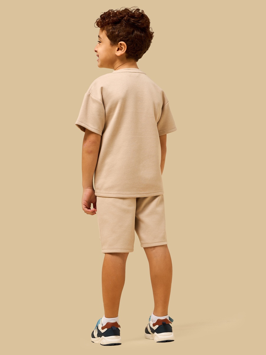 Bear Print Cotton T-Shirt and Shorts Set