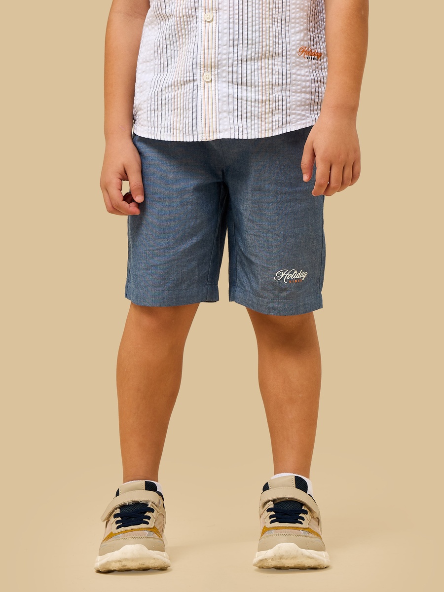 Striped Cotton Shirt and Shorts Set