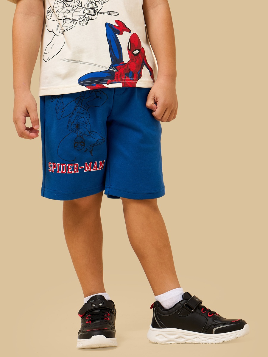 Spider-Man Print Cotton T-Shirt and Shorts Set