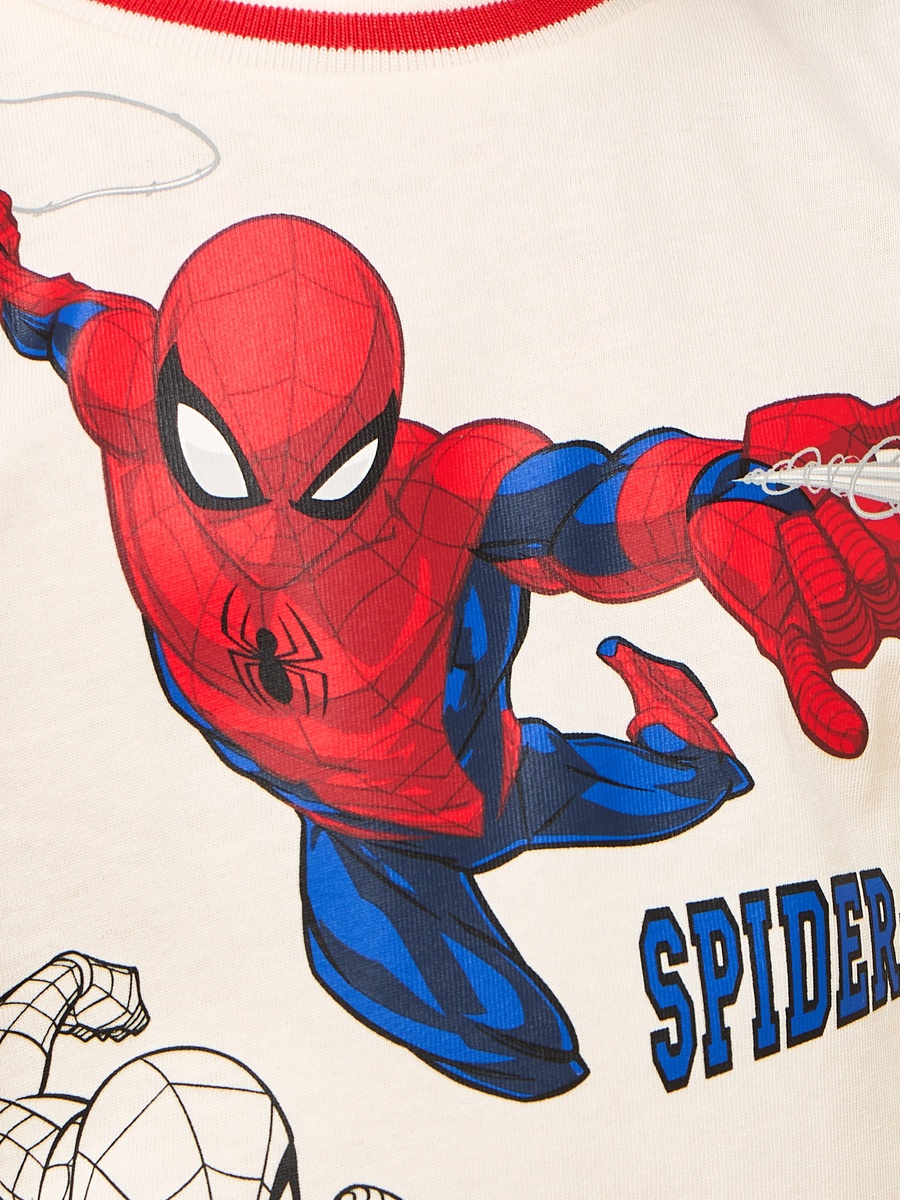 Spider-Man Print Cotton T-Shirt and Shorts Set