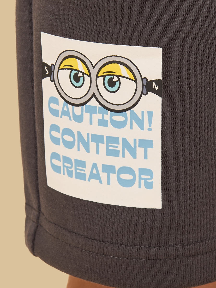 Minions Print Cotton T-Shirt and Shorts Set