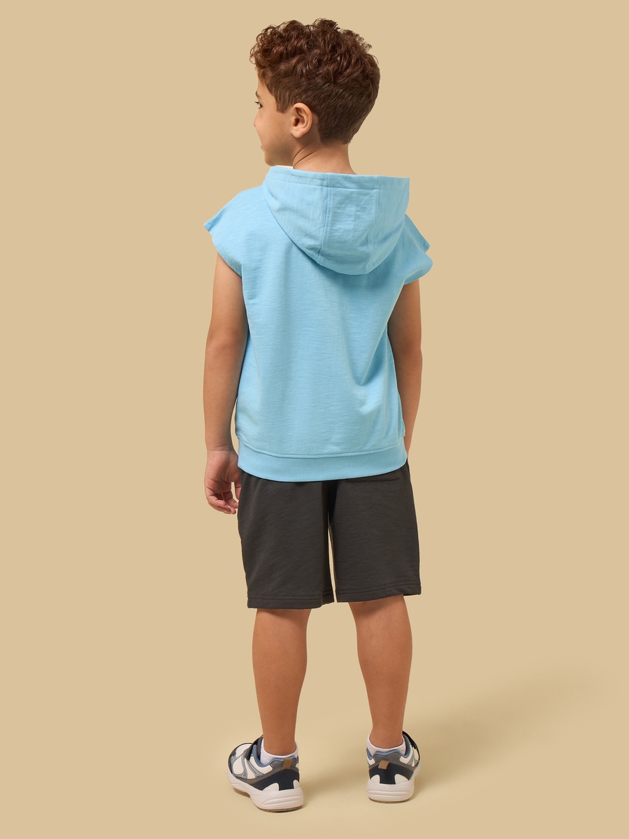 Sonic Print Cotton Hoodie and Shorts Set