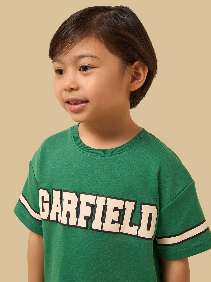 Garfield Print Cotton T-Shirt and Shorts Set