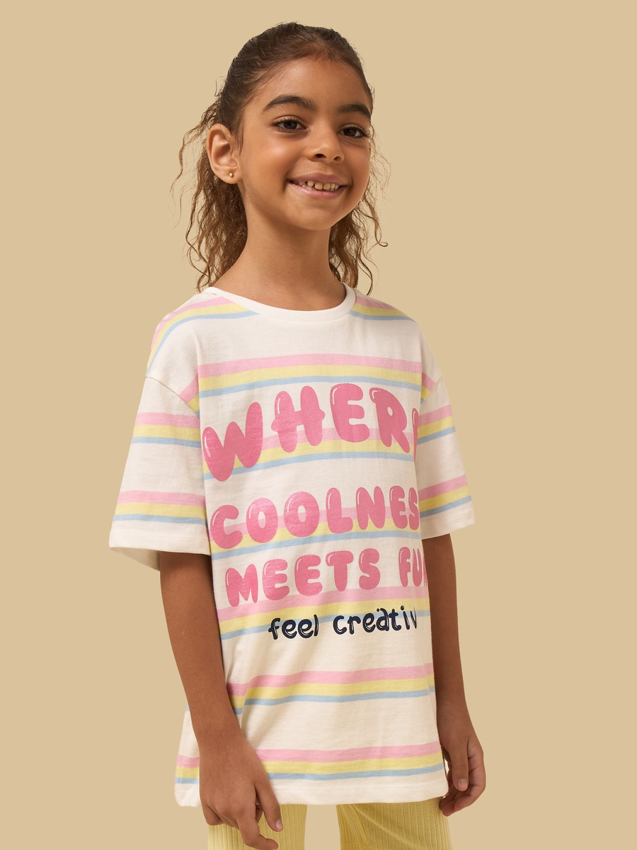 Slogan Print Cotton T-Shirt and Short Leggings Set