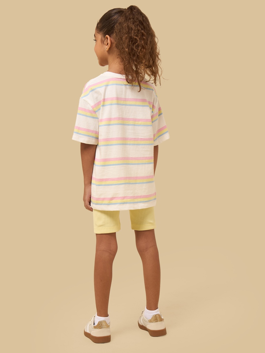 Slogan Print Cotton T-Shirt and Short Leggings Set