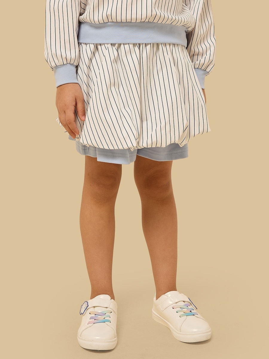 Varsity Print Cotton Polo T-Shirt and Skirt Set