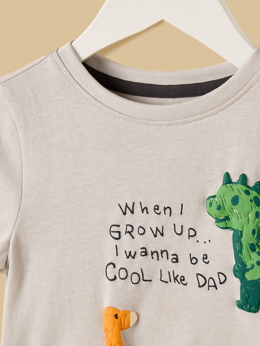 Dinosaur Applique T-Shirt and Shorts Set