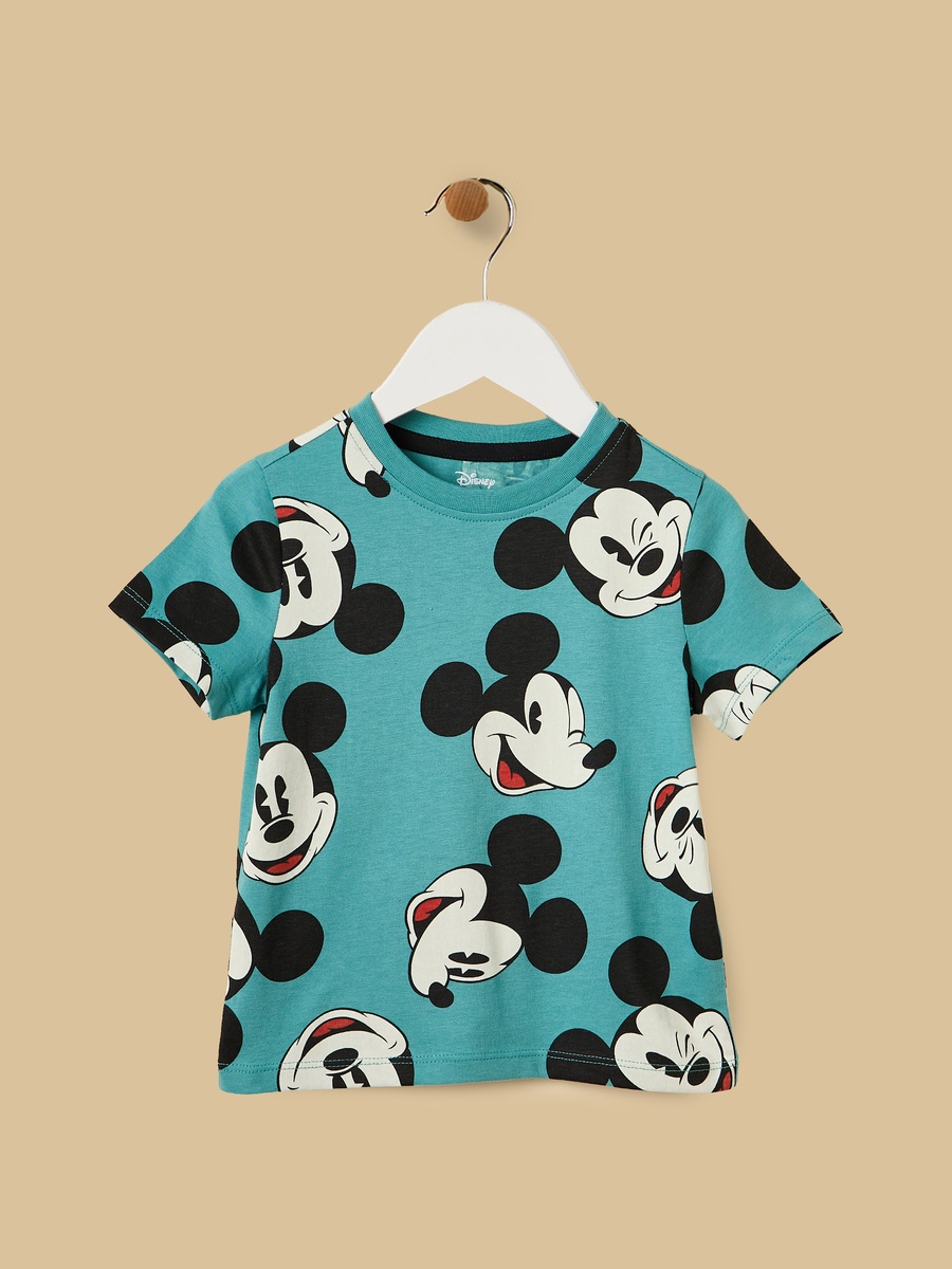 Mickey Mouse Print T-Shirt and Shorts Set