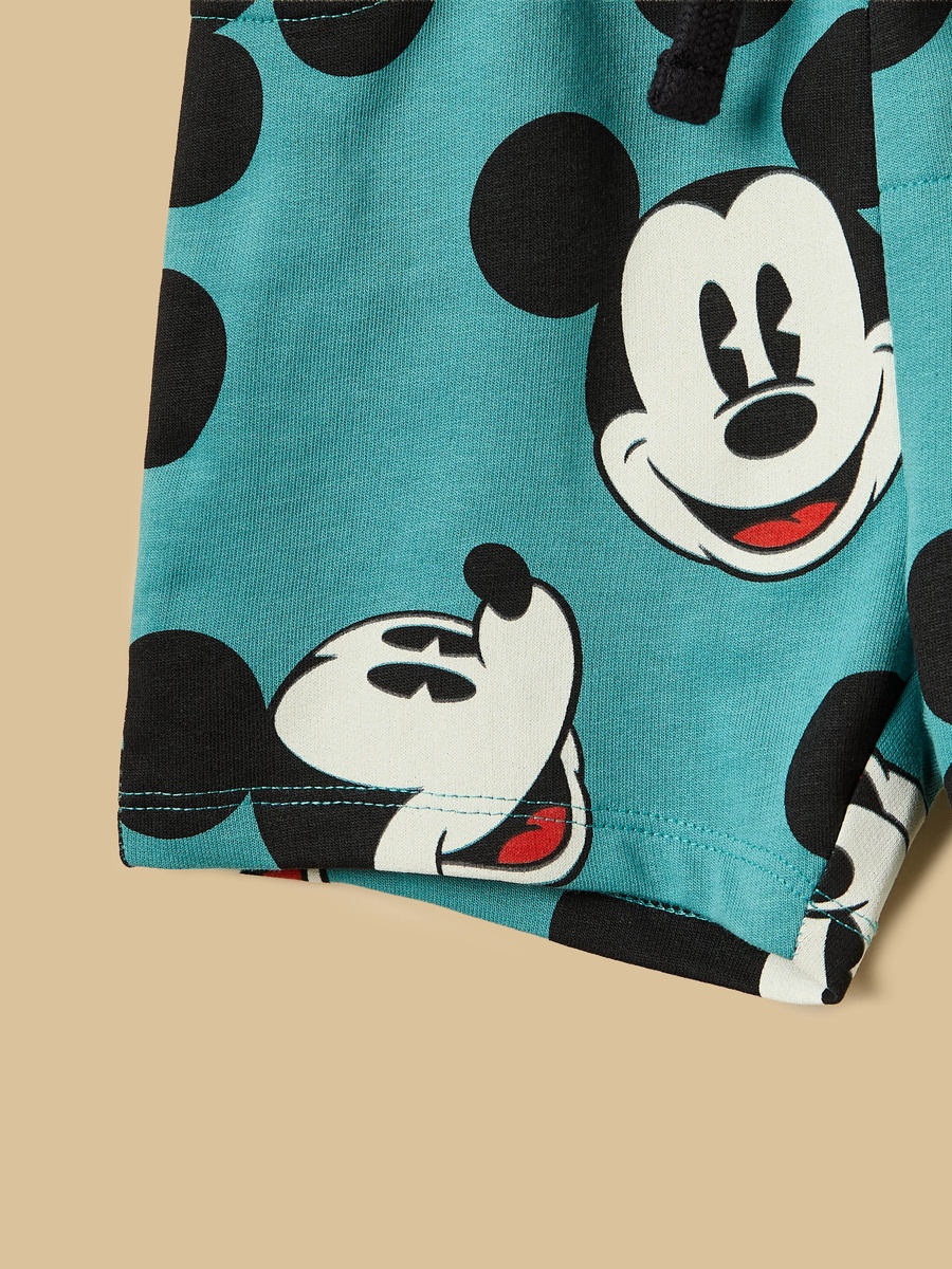 Mickey Mouse Print T-Shirt and Shorts Set