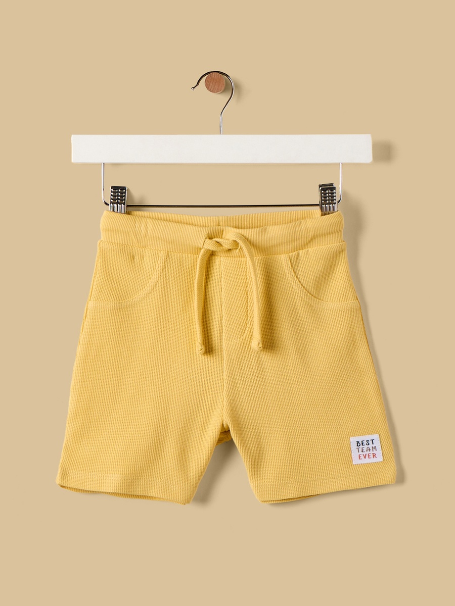 Textured 3D Applique Cotton T-Shirt and Shorts Set