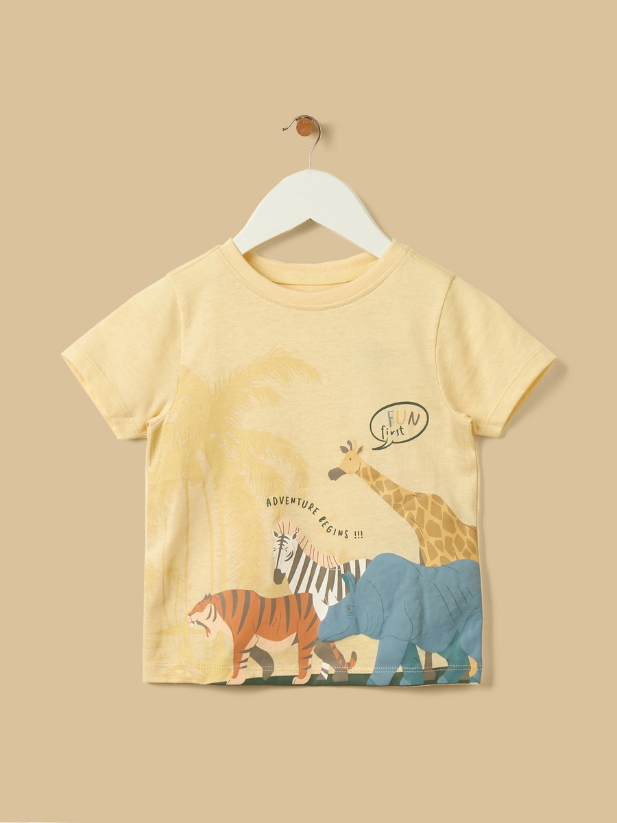 Safari Print Cotton T-Shirt and Shorts Set