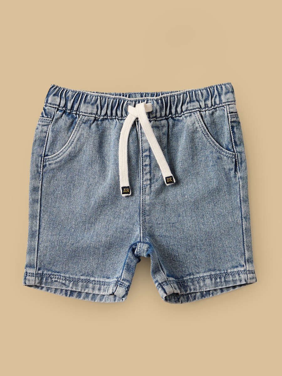 Checked Cotton Shirt with T-Shirt and Denim Shorts Set