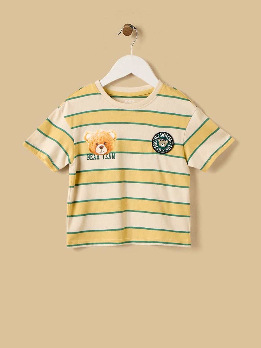 Bear Print Cotton T-Shirt and Shorts Set