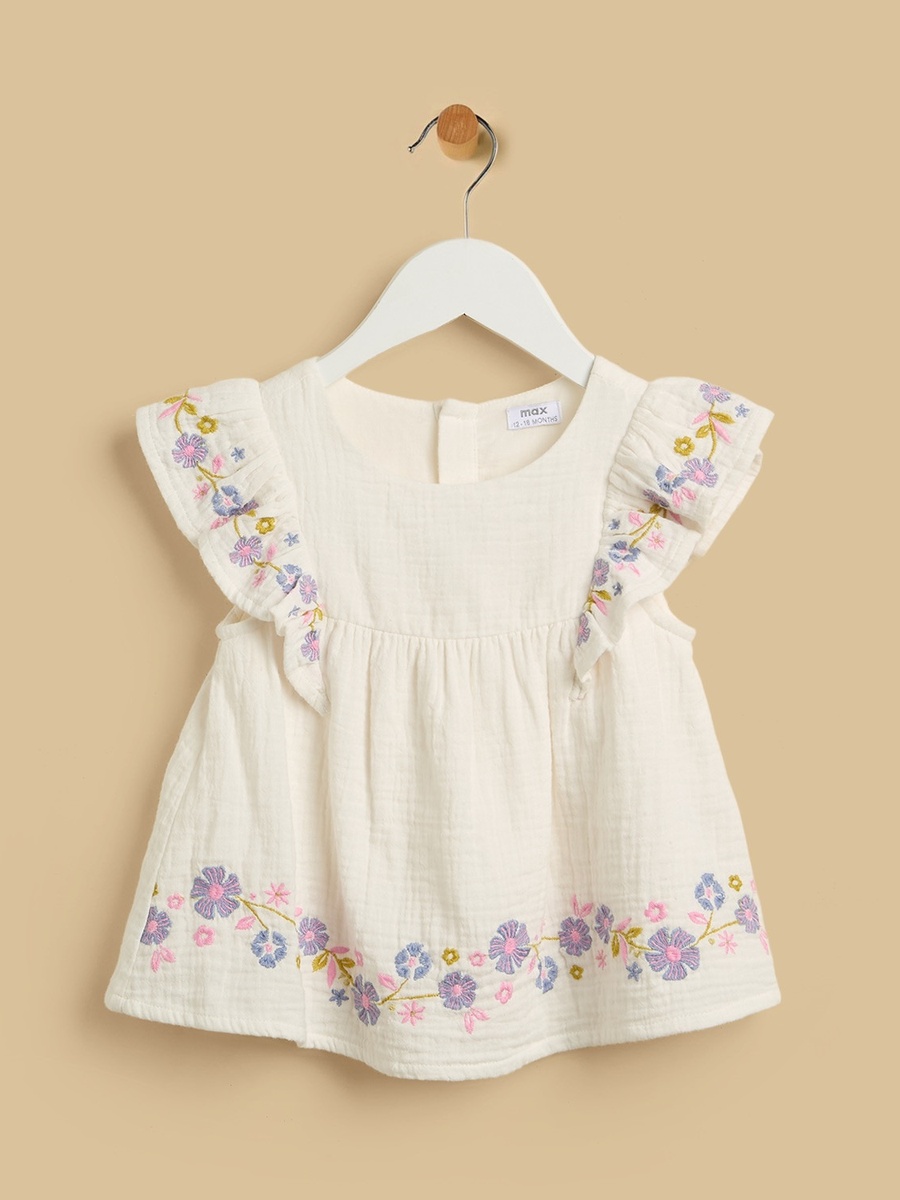 Floral Embroidered Top and Shorts Set