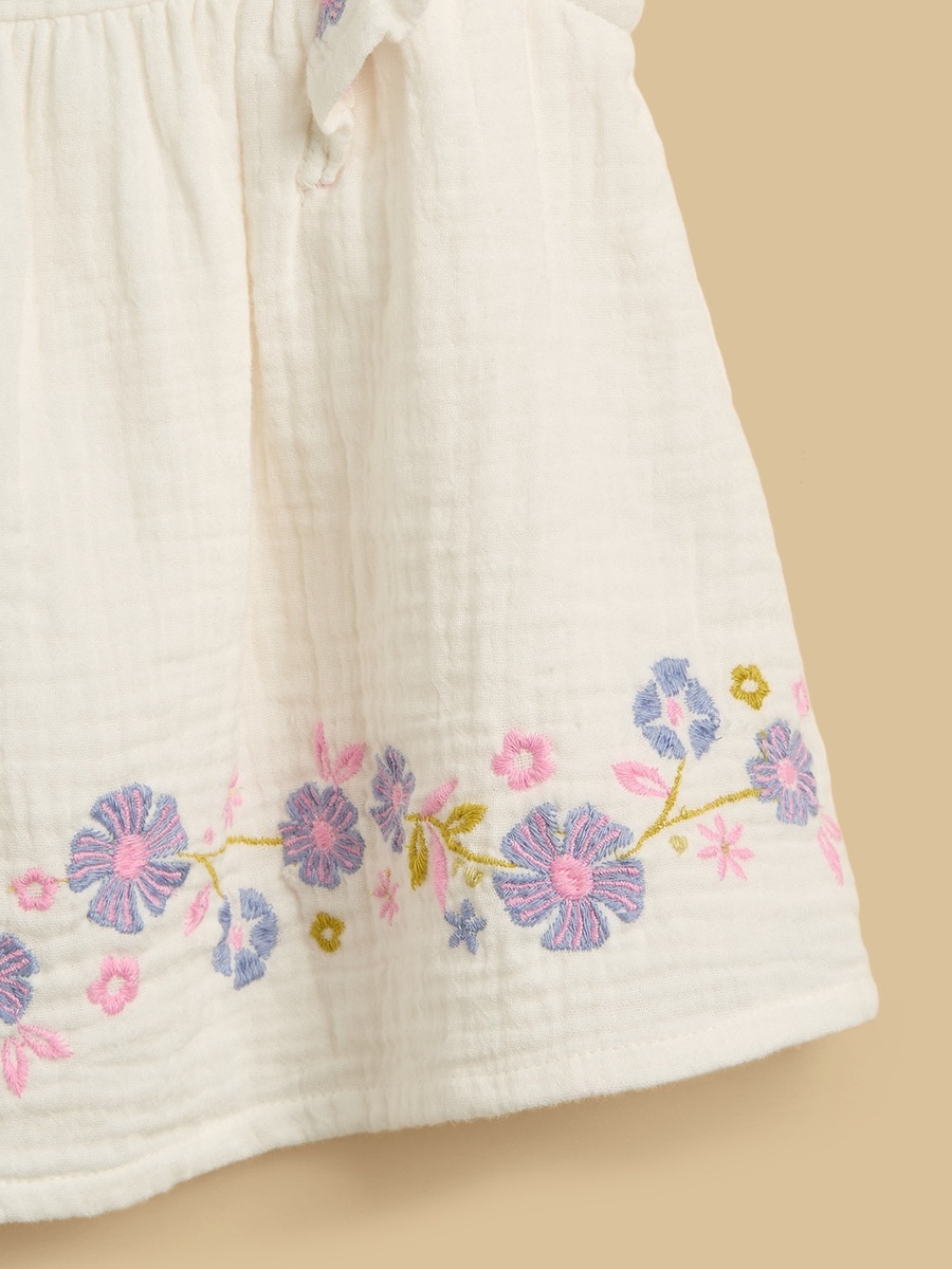 Floral Embroidered Top and Shorts Set