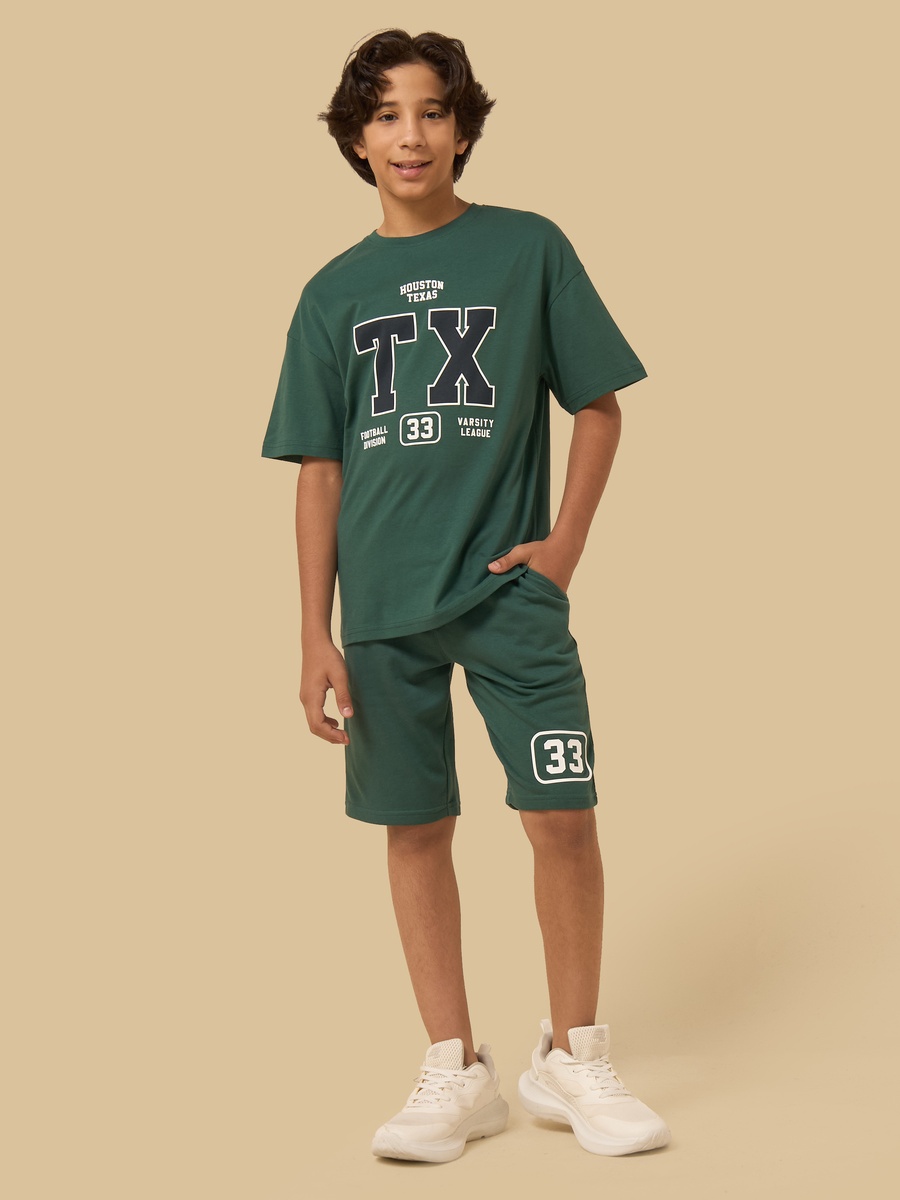 Varsity Print Cotton Shorts