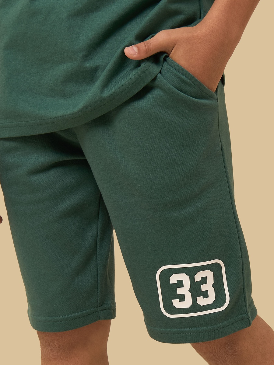 Varsity Print Cotton Shorts
