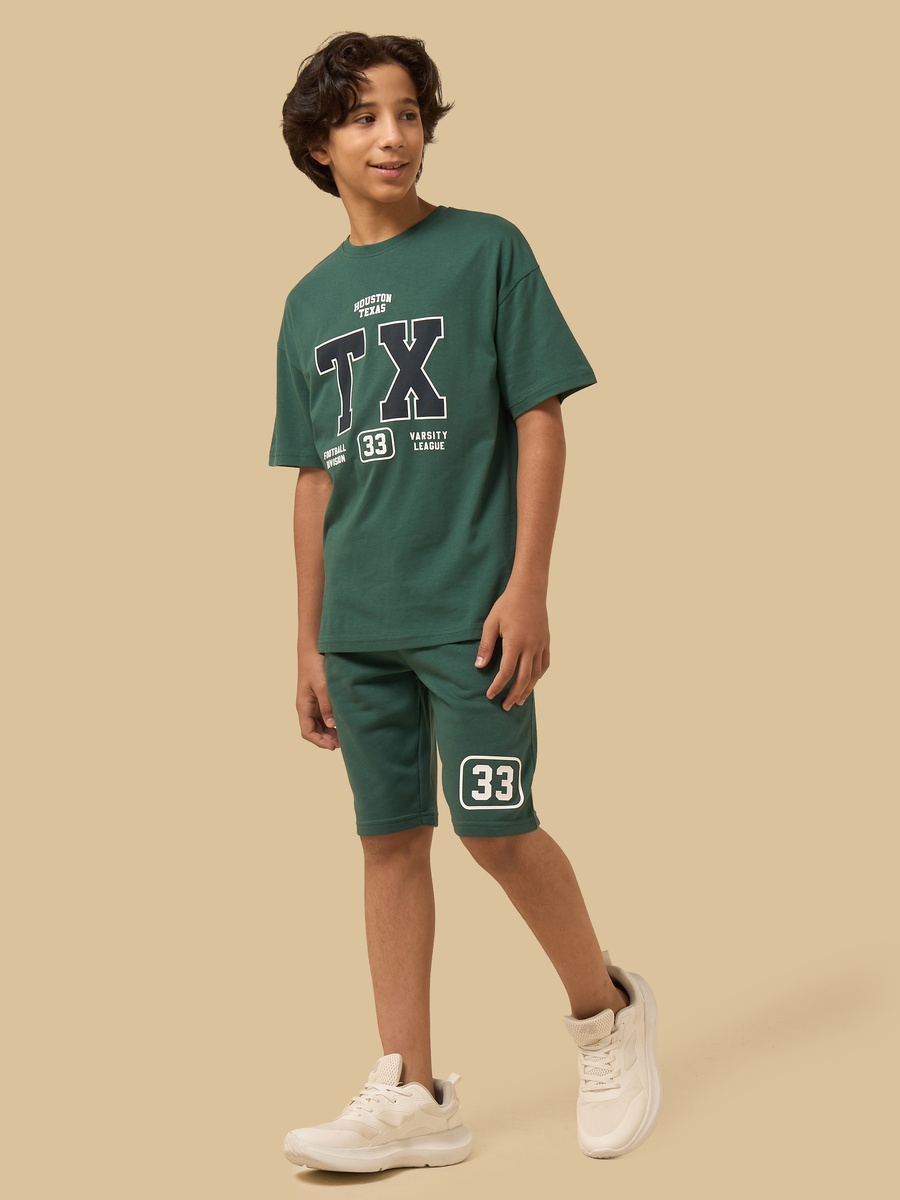 Varsity Print Cotton Shorts
