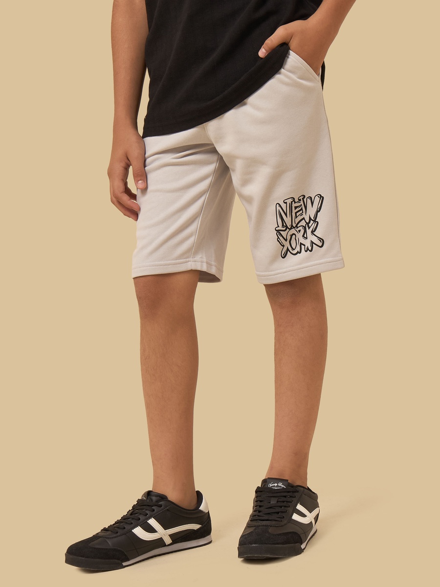 New York Print Cotton Shorts