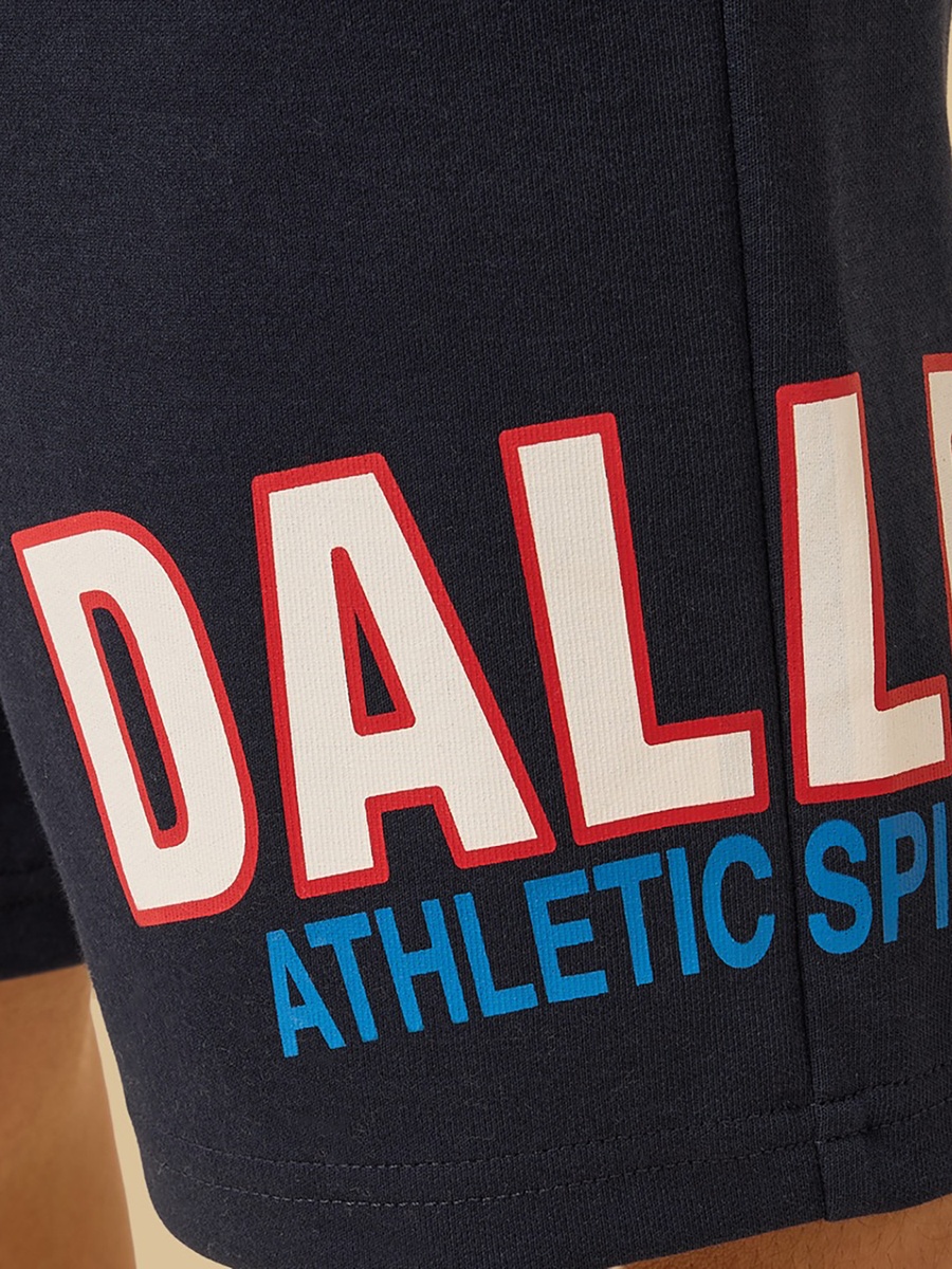 Dallas Print Heat Seal Zip Pocket Shorts