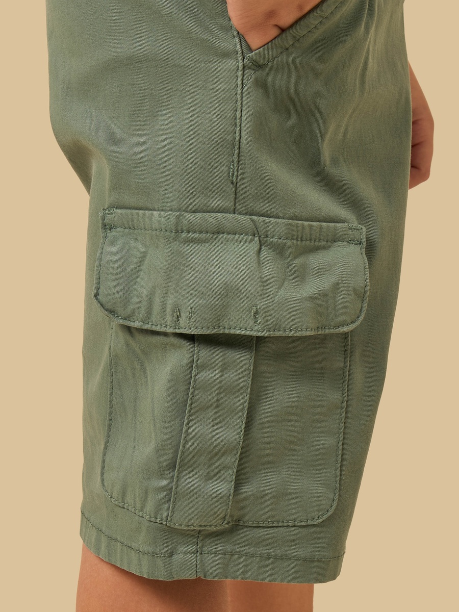 Mid-Rise Cotton Cargo Shorts